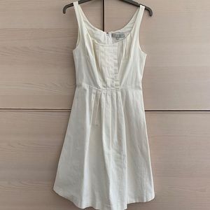 Sleeveless White Cotton Dress